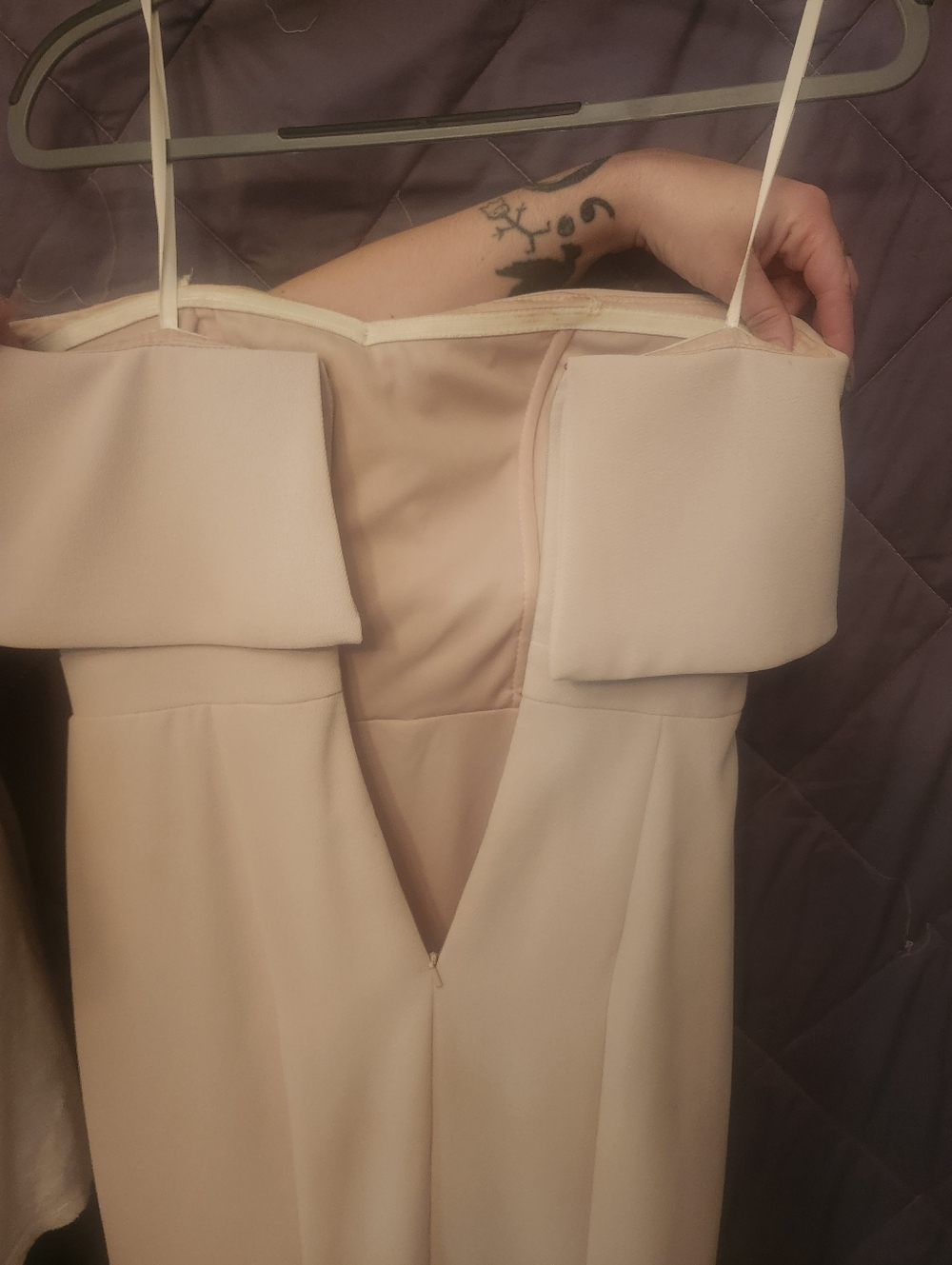 Strapless Beige Evening Gown - AS IS - Picture 4 of 9